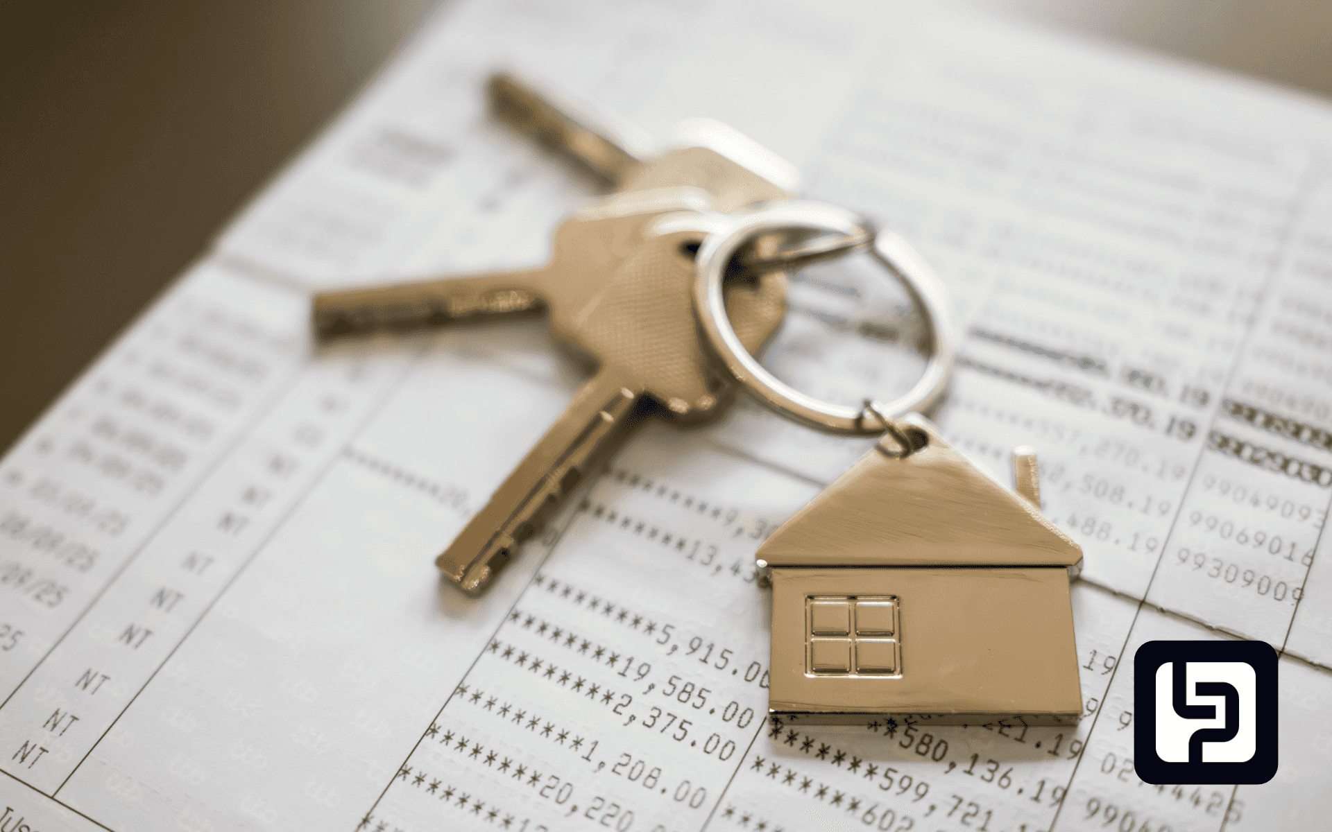 House keys on a ledger page representing a trustee handover